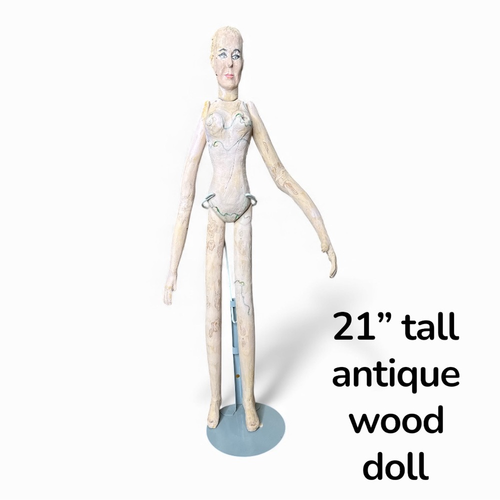 Handcrafted Antique wood doll